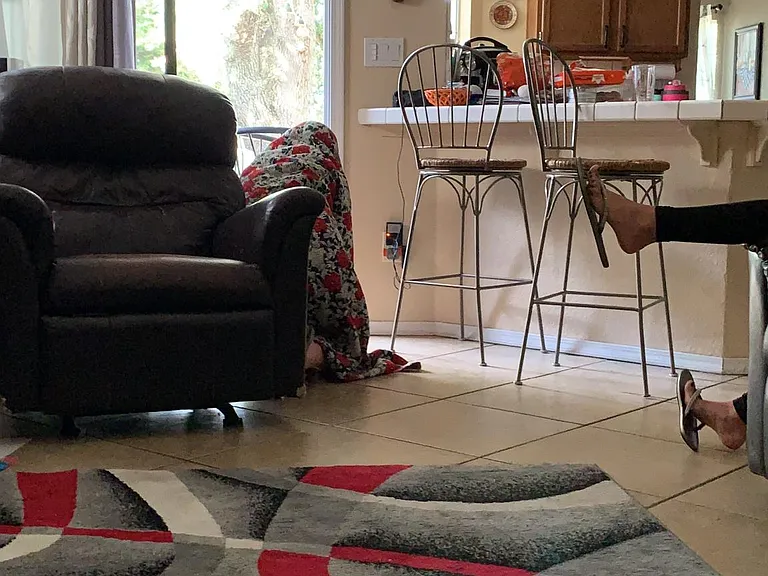 tv room, kitchen and eating area