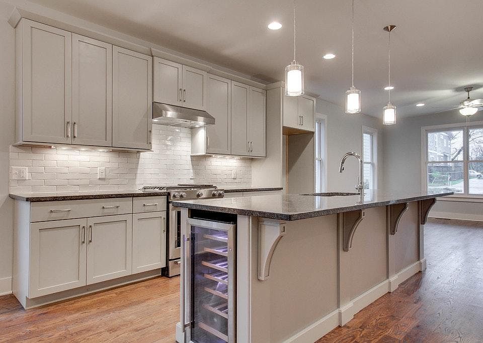 Kitchen with bar seating
