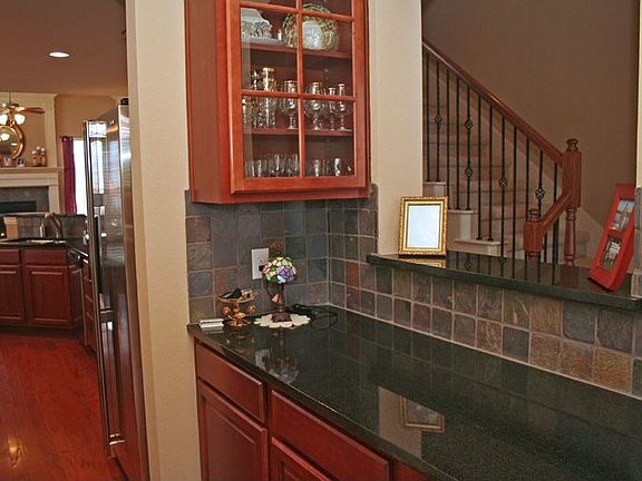 Butler's Pantry With Glass Front Cabinets!