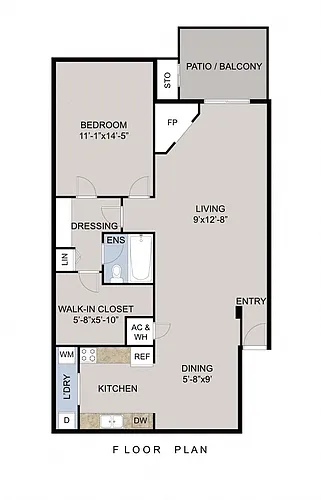 Floor plan A2 - One Bedroom One Bath