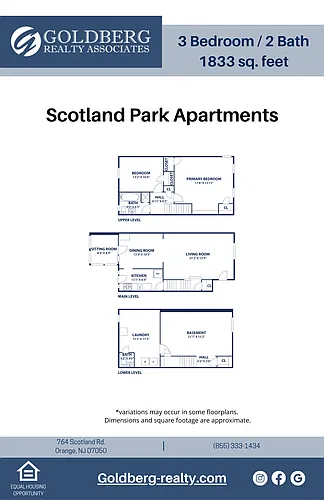 Floor plan 2 Bedroom Townhouse