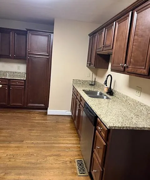 View from laundry room into kitchen.