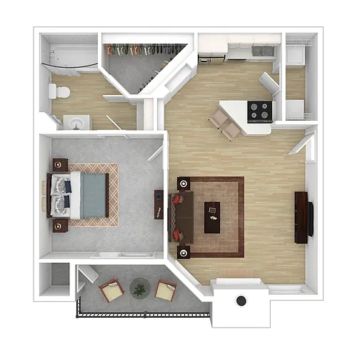 Floor plan 1 Bedroom - A1