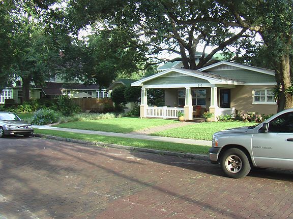 Street Scape, Brick street, Oak Tree Canopy