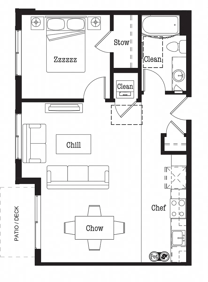 Floor plan A3 One Bed