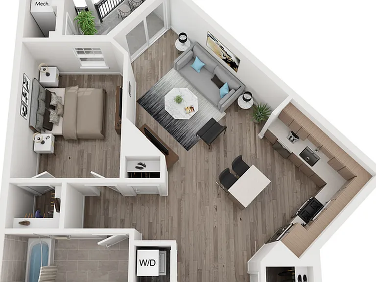 Explore this chic urban apartment designed for modern living and convenience. Explore this chic urban apartment designed for modern living and convenience.