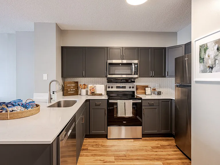 Spacious kitchen at 15 Bank Apartments in White Plains, NY 10606