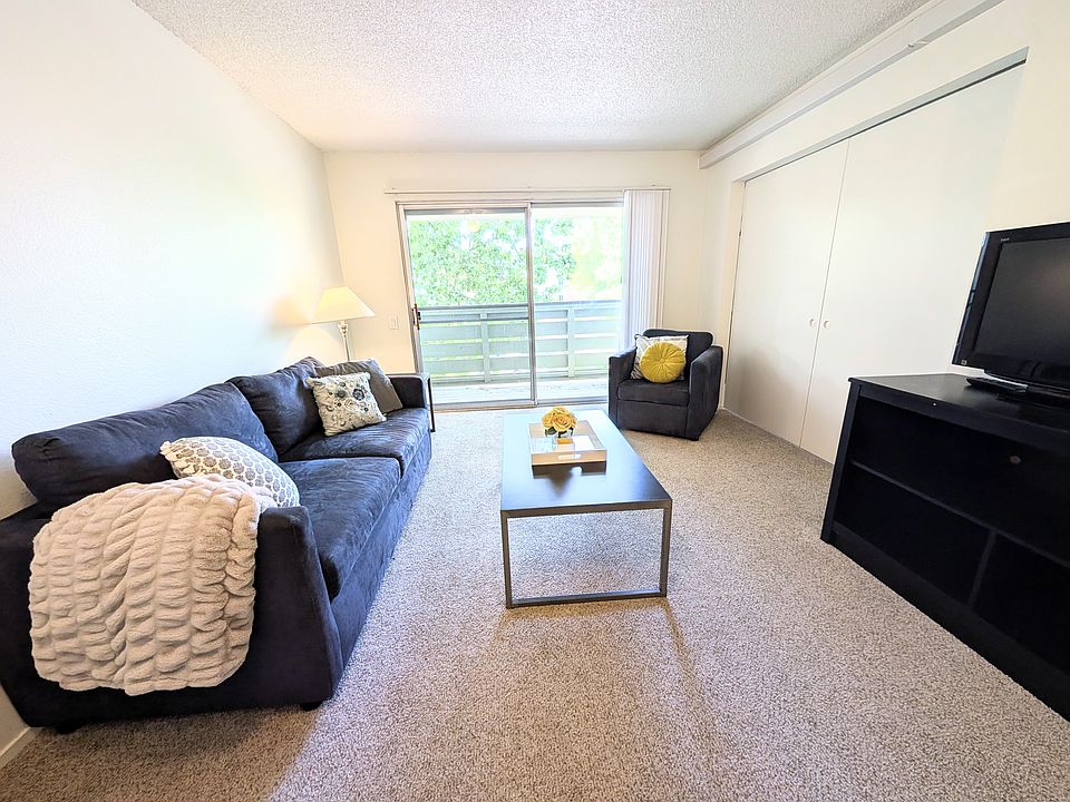 Sliding door between living room and bedroom
