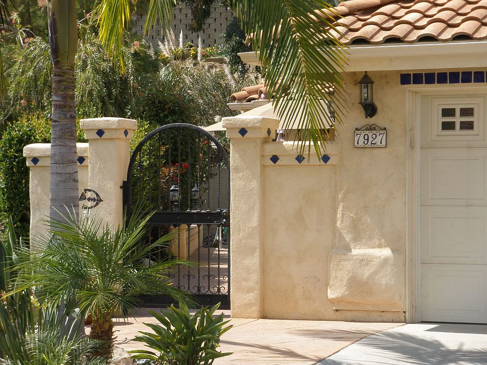 Gated courtyard entry