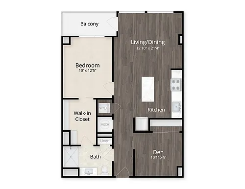Floor plan One Bedroom with Den