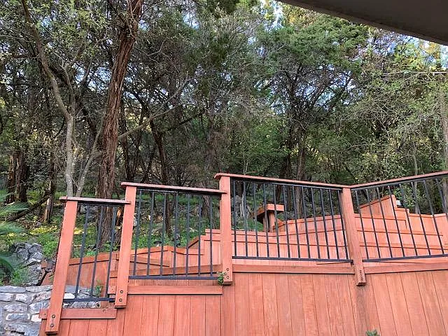 view of the deck from the house
