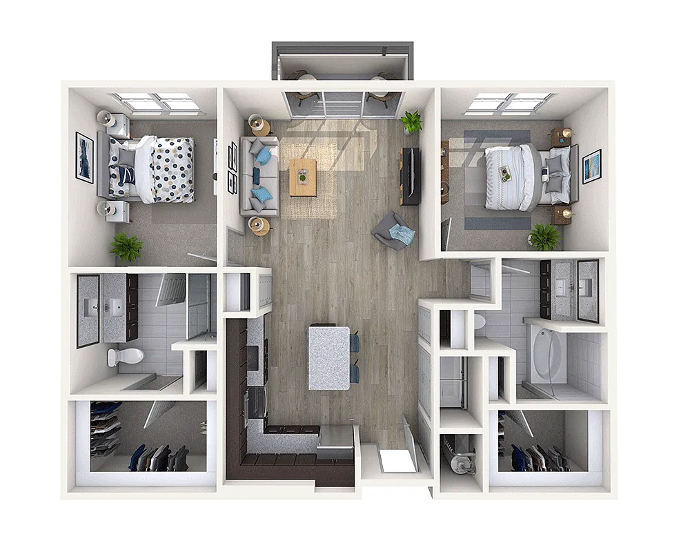 Floor plan Two Bedroom B2E