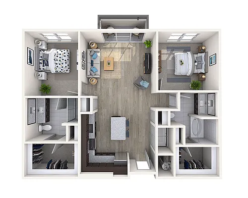 Floor plan Two Bedroom B2E