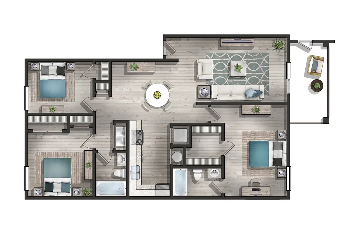 Floor plan The Peachtree Renovated