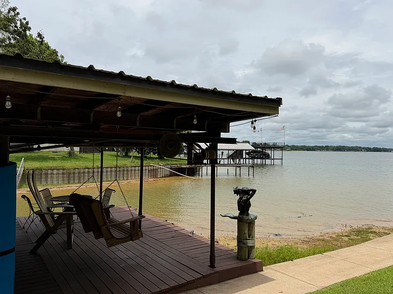 Lounge area on the dock