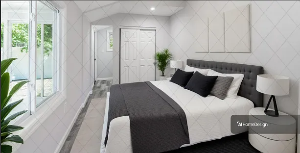 Virtually staged bedroom