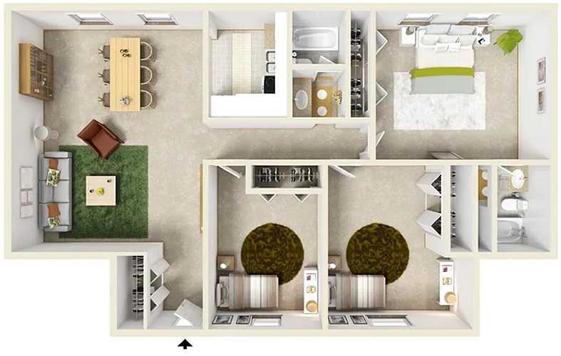 Floor plan Three Bedroom A