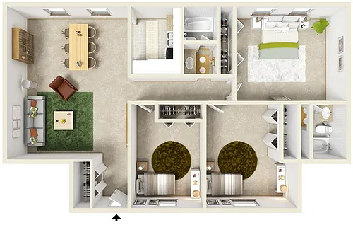 Floor plan Three Bedroom A