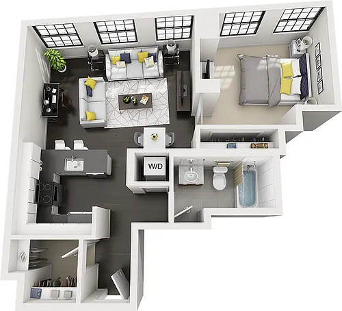 Floor plan 1 Bed/1 Bath-a10b