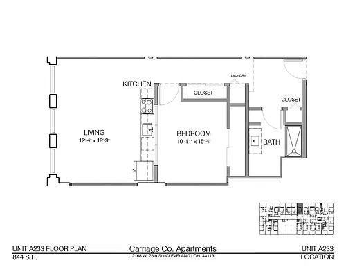 Floor plan c1-844 - 1 bed, 1 bath