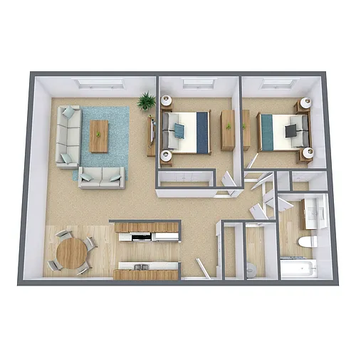 Floor plan Two Bedroom 21B