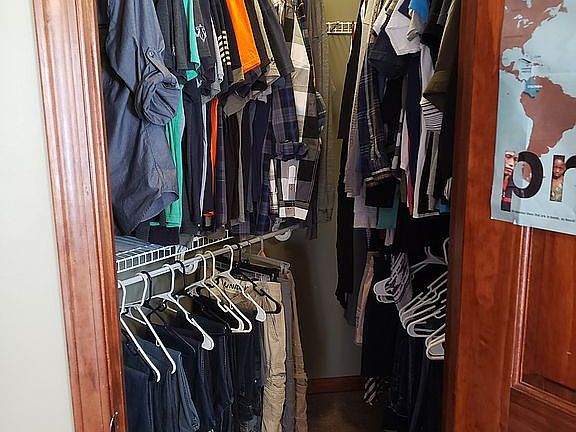 Master bedroom walk in closet