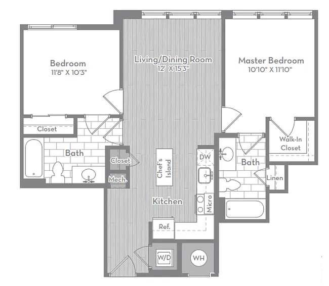 Floor plan B3 - Two Bedroom