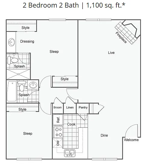 Floor plan 2X2D