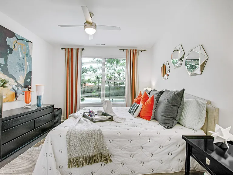 Primary Bedroom With Queen Size Bed, View of Window