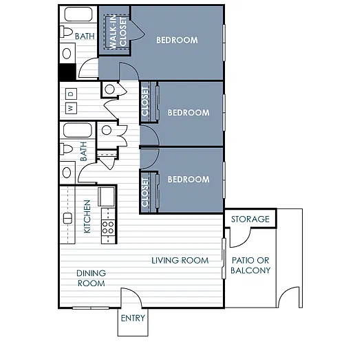 Floor plan 3 Bedroom 2 Bathroom