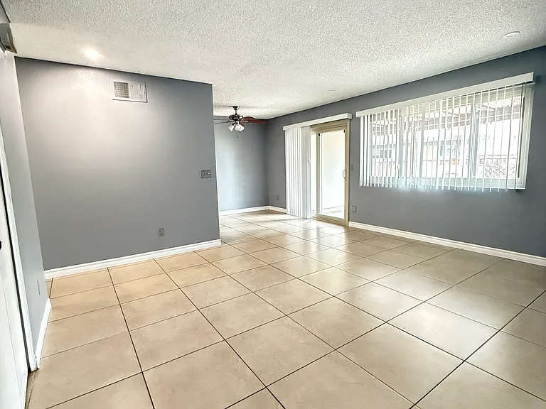 Living room with dining area in view