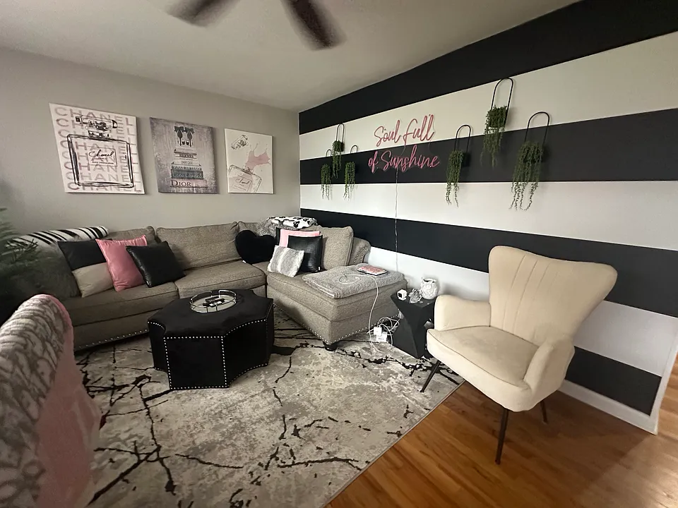 LR photo of when occupied (The black and white wall has been painted)