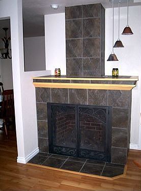 Living room fireplace
