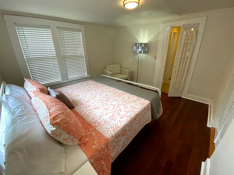 Downstairs bedroom now has full sized standing mirror.