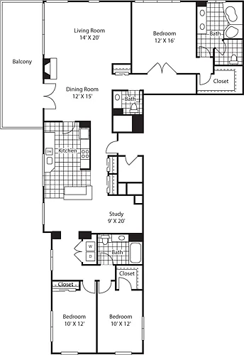 Floor plan Three Bedroom 2145