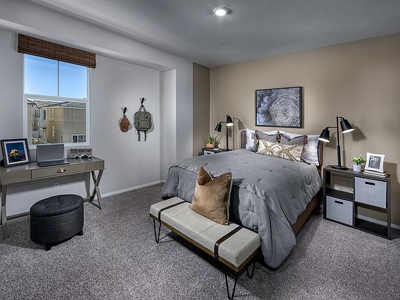 Residence 3 secondary bedroom modeled at a nearby Meritage community.