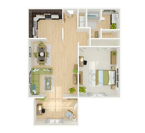 Floor plan Knox - 1 Bed1 Bath