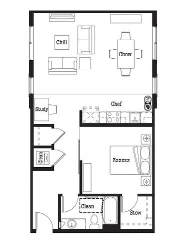 Floor plan Urban One Bedroom U4