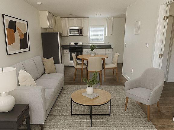 living and dining areas virtually staged