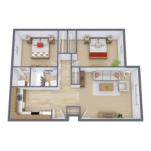 Floor plan Two Bedroom 215C