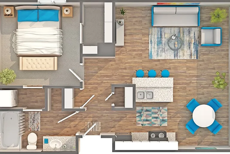 Jensen | 1-Bedroom Floorplan Jensen | 1-Bedroom Floorplan