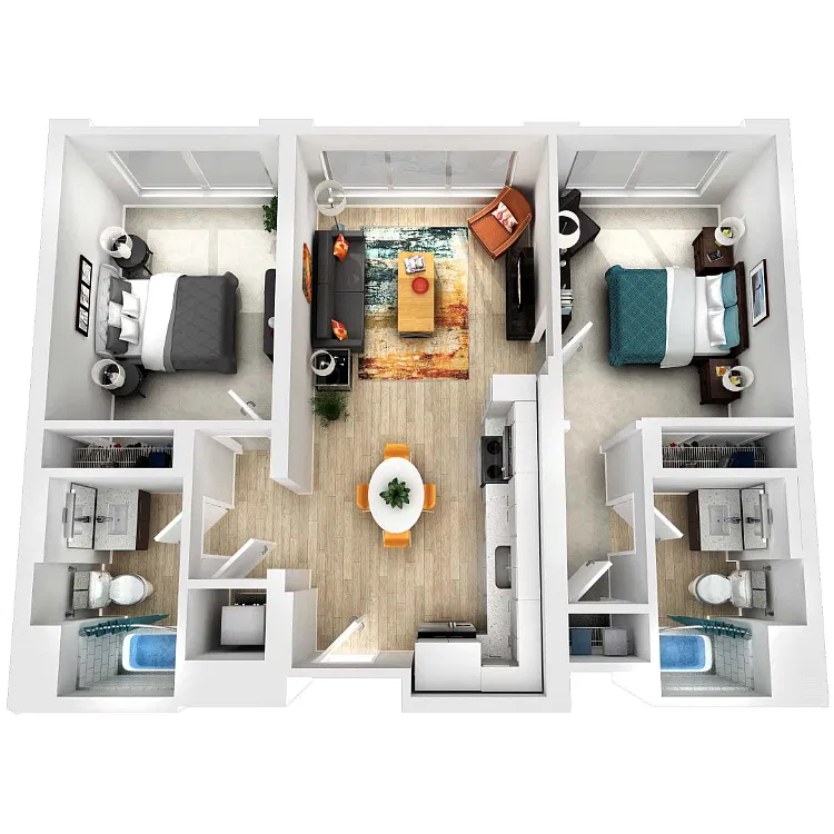 Floor plan 2 Bedroom 2 Bathroom 22A