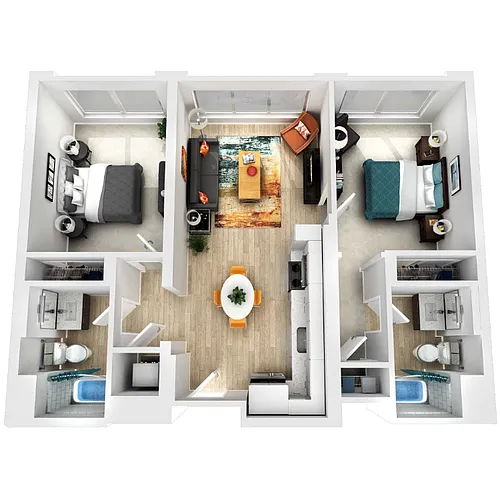 Floor plan 2 Bedroom 2 Bathroom 22A