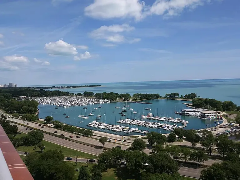 Rooftop view of the Belmont Harbor