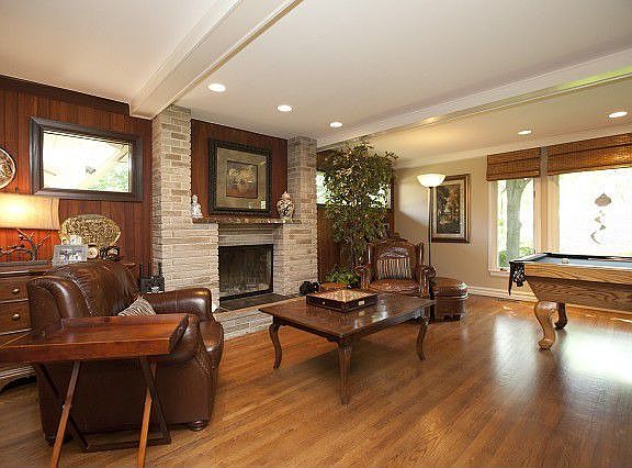 Great room has large window withview of backyard