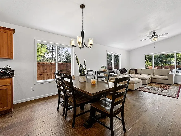 Dining area between kitchen and living.