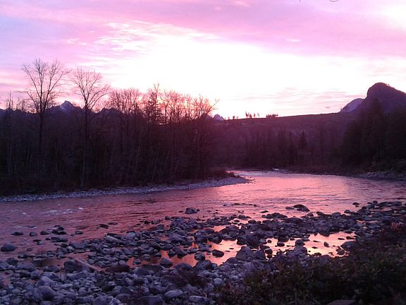 View from front yard at sunset