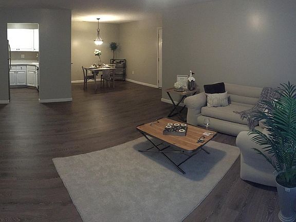 Living room, Dining room and Kitchen.