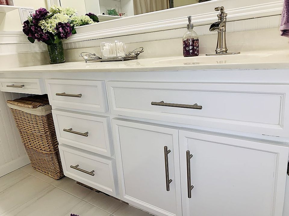 Tile Baths with New Cabinets