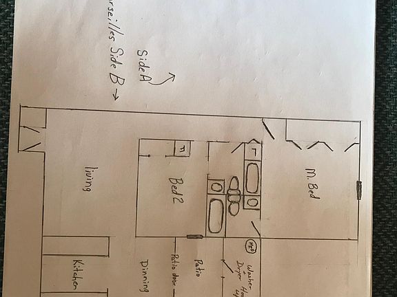 Side A available only 
Mirror image floor plan